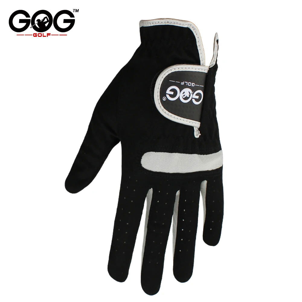 1 Pcs Men's Golf Glove Left Hand Right Hand Micro Soft Fiber Breathable Golf Gloves Men Color Black Brand GOG - Slobuy