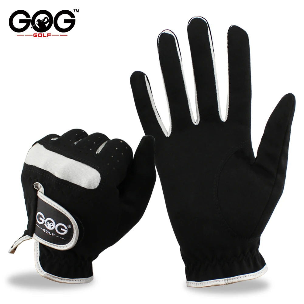 1 Pcs Men's Golf Glove Left Hand Right Hand Micro Soft Fiber Breathable Golf Gloves Men Color Black Brand GOG - Slobuy