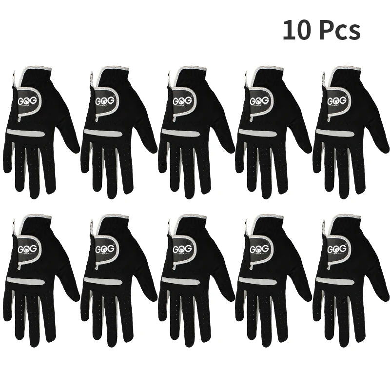1 Pcs Men's Golf Glove Left Hand Right Hand Micro Soft Fiber Breathable Golf Gloves Men Color Black Brand GOG - Slobuy