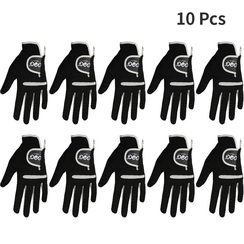 1 Pcs Men's Golf Glove Left Hand Right Hand Micro Soft Fiber Breathable Golf Gloves Men Color Black Brand GOG - Slobuy