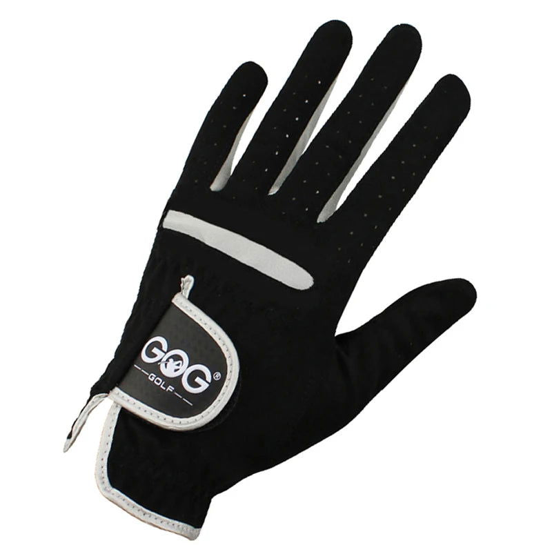 1 Pcs Men's Golf Glove Left Hand Right Hand Micro Soft Fiber Breathable Golf Gloves Men Color Black Brand GOG - Slobuy