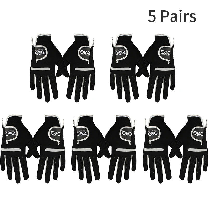 1 Pcs Men's Golf Glove Left Hand Right Hand Micro Soft Fiber Breathable Golf Gloves Men Color Black Brand GOG - Slobuy