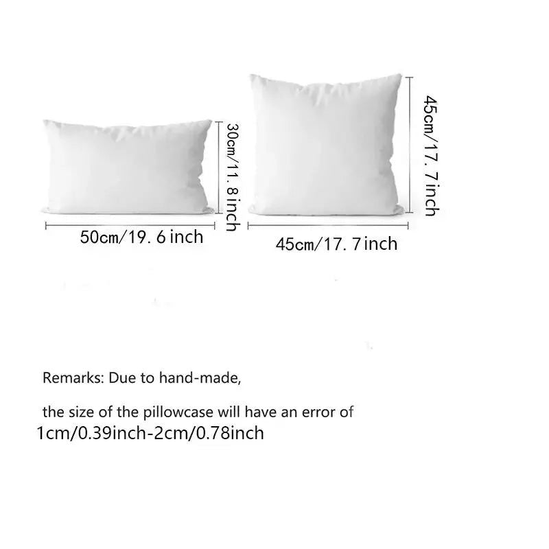 1 Piece Bohemian Style Cotton Linen Pillowcase Inset Style Pillowcase Without Pillow Core Cut Flower Tassel Sofa Pillowcase - Slobuy