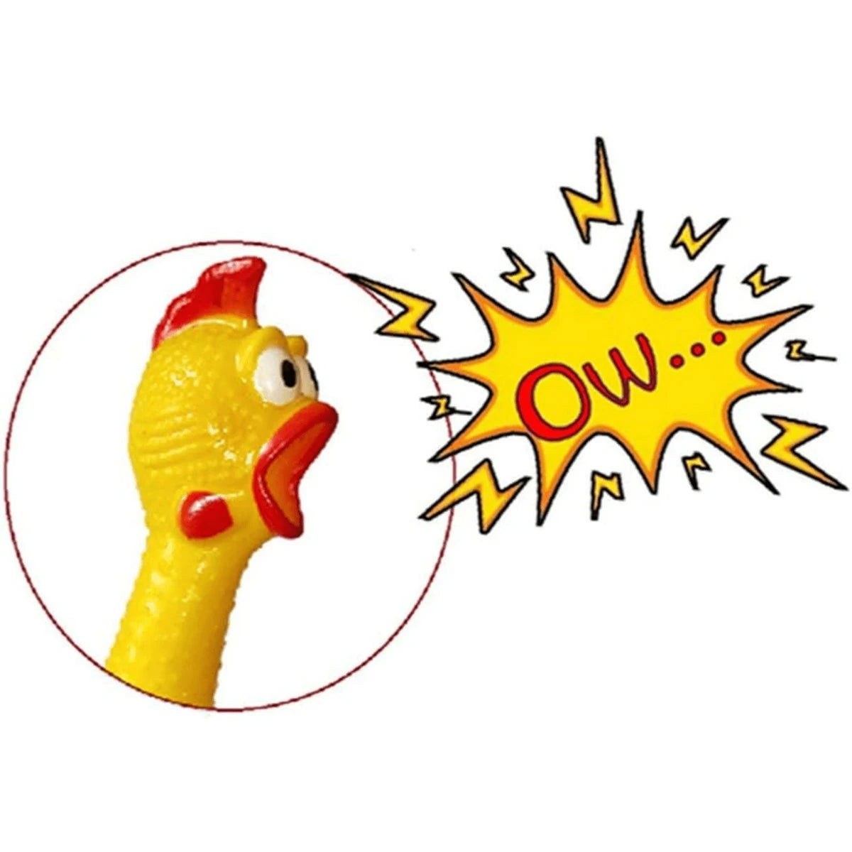 1 Piece Funny Yellow Squeaking Rubber Squeezing Chicken Toy Weird Squeaking Chicken - Slobuy