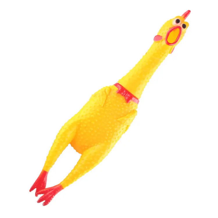 1 Piece Funny Yellow Squeaking Rubber Squeezing Chicken Toy Weird Squeaking Chicken - Slobuy