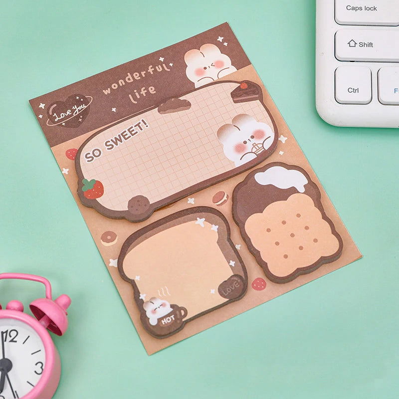 1 Piece Lytwtw's Cartoon Adhesive Cute Kawaii Animals Notes Notepad Memo Pad Office School Supplies Stationery Sticker - Slobuy