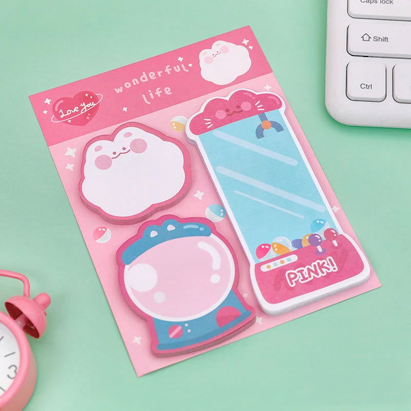 1 Piece Lytwtw's Cartoon Adhesive Cute Kawaii Animals Notes Notepad Memo Pad Office School Supplies Stationery Sticker - Slobuy
