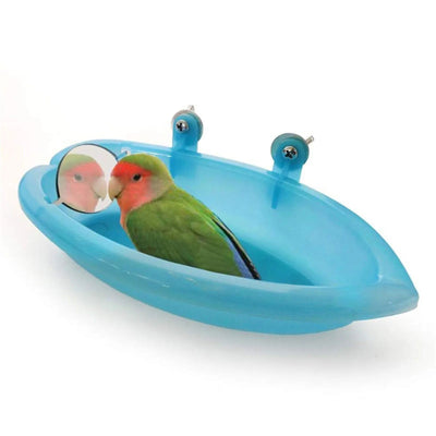 1 Piece of Small Bird Bath Tub with Mirror Pet Parrot Peony Various Small Bird Bath Supplies Bird Birdbath Accessories - Slobuy