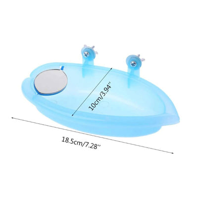 1 Piece of Small Bird Bath Tub with Mirror Pet Parrot Peony Various Small Bird Bath Supplies Bird Birdbath Accessories - Slobuy