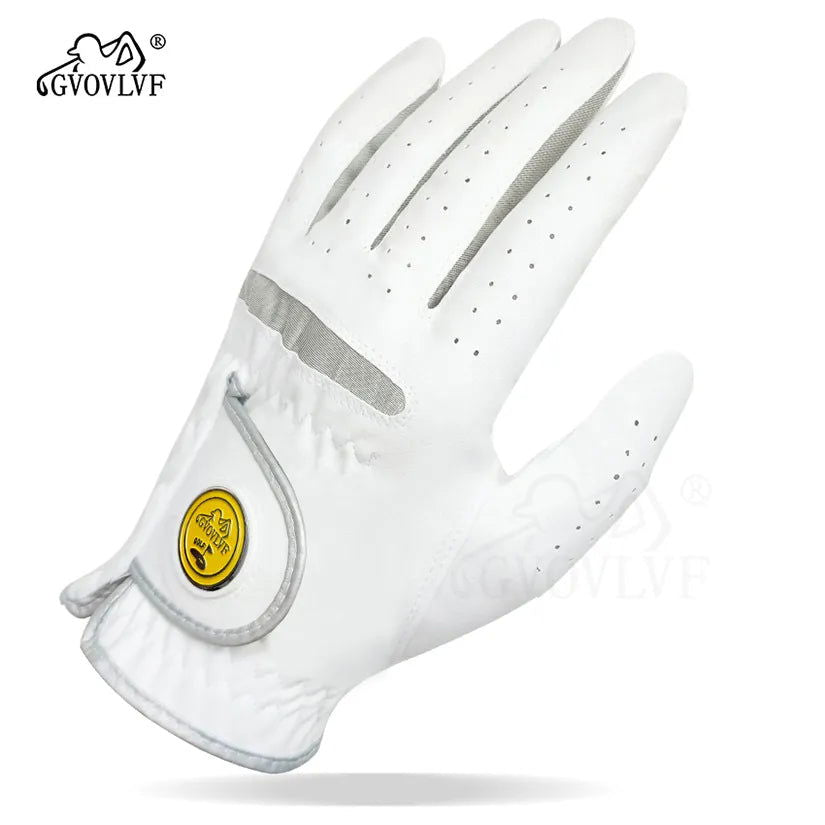 1 Piece or 1 Pair Men Golf Glove Micro Soft Fabric Breathable Comfortable Fitting With Magnetic Marker Replaceable For Golfers - Slobuy