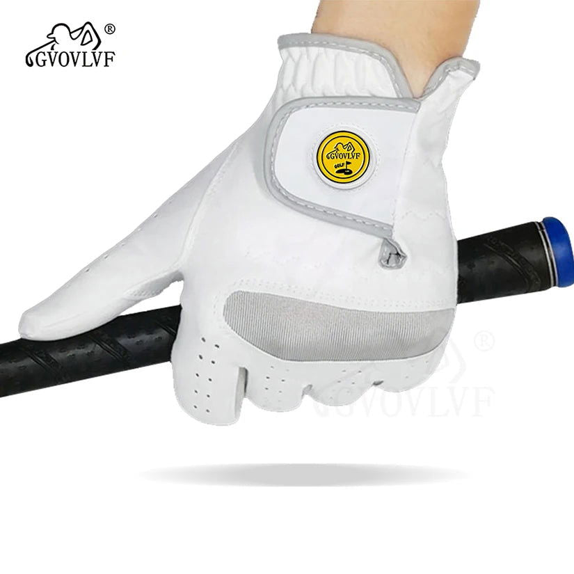 1 Piece or 1 Pair Men Golf Glove Micro Soft Fabric Breathable Comfortable Fitting With Magnetic Marker Replaceable For Golfers - Slobuy