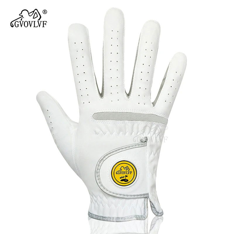 1 Piece or 1 Pair Men Golf Glove Micro Soft Fabric Breathable Comfortable Fitting With Magnetic Marker Replaceable For Golfers - Slobuy