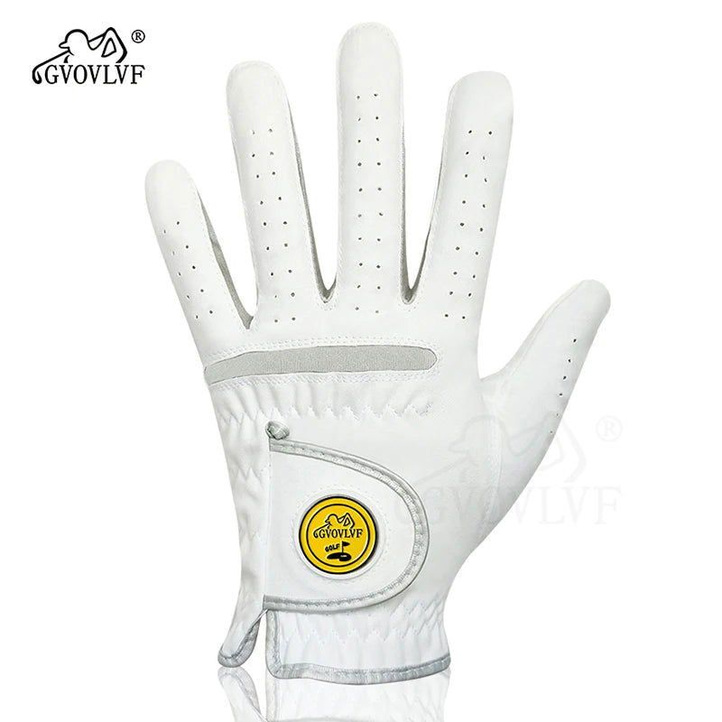 1 Piece or 1 Pair Men Golf Glove Micro Soft Fabric Breathable Comfortable Fitting With Magnetic Marker Replaceable For Golfers - Slobuy
