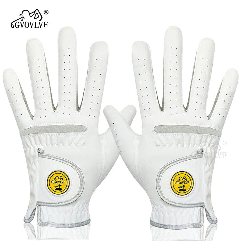 1 Piece or 1 Pair Men Golf Glove Micro Soft Fabric Breathable Comfortable Fitting With Magnetic Marker Replaceable For Golfers - Slobuy