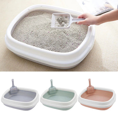 1 Set Anti-Splash Dog Toilet Cat Litter Box Pet Toilet Bedpan Cat Dog Tray with Scoop Excrement Training Sand Litter Box - Slobuy