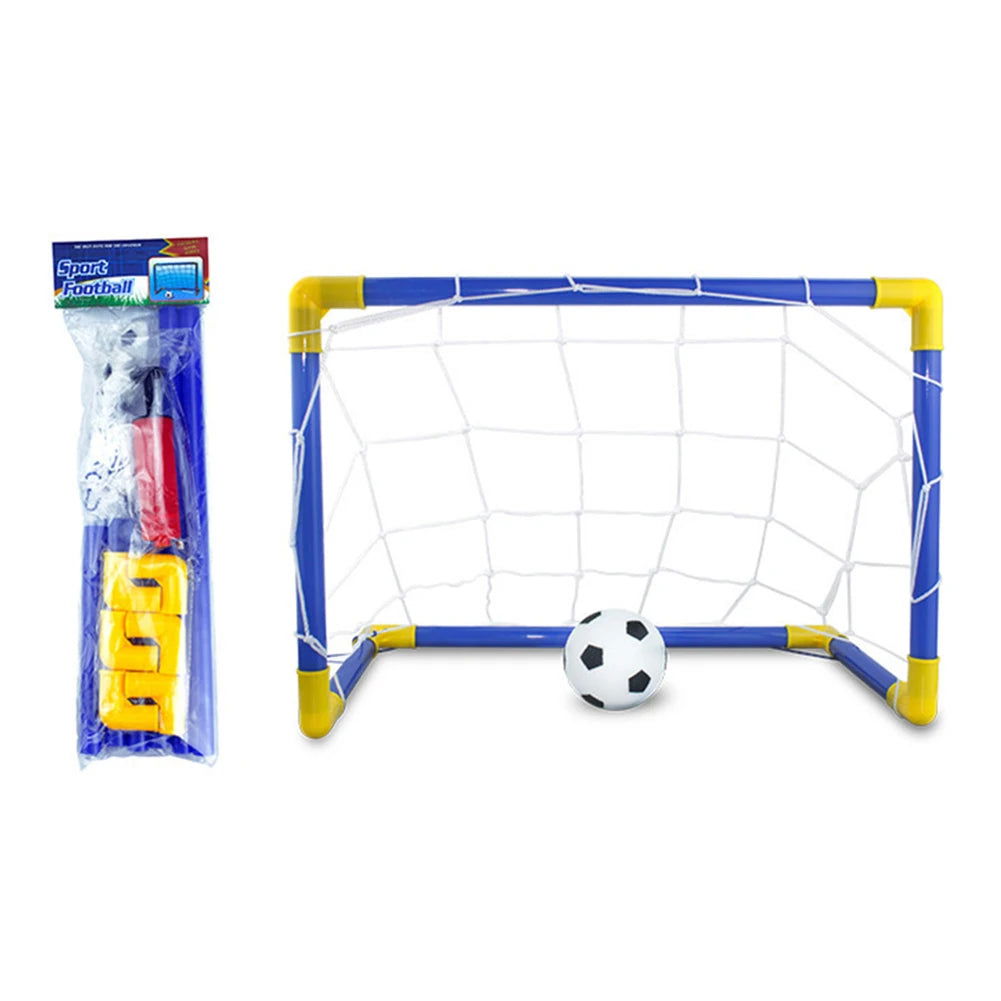 1 Set Indoor Mini Folding Soccer Goal Post Net Set Pump Home Game Football Goal Post Frame Kit Child Game Toys - Slobuy