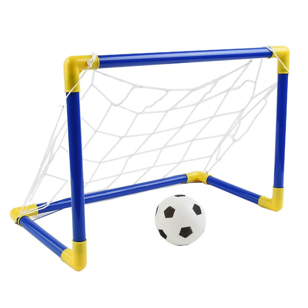 1 Set Indoor Mini Folding Soccer Goal Post Net Set Pump Home Game Football Goal Post Frame Kit Child Game Toys - Slobuy