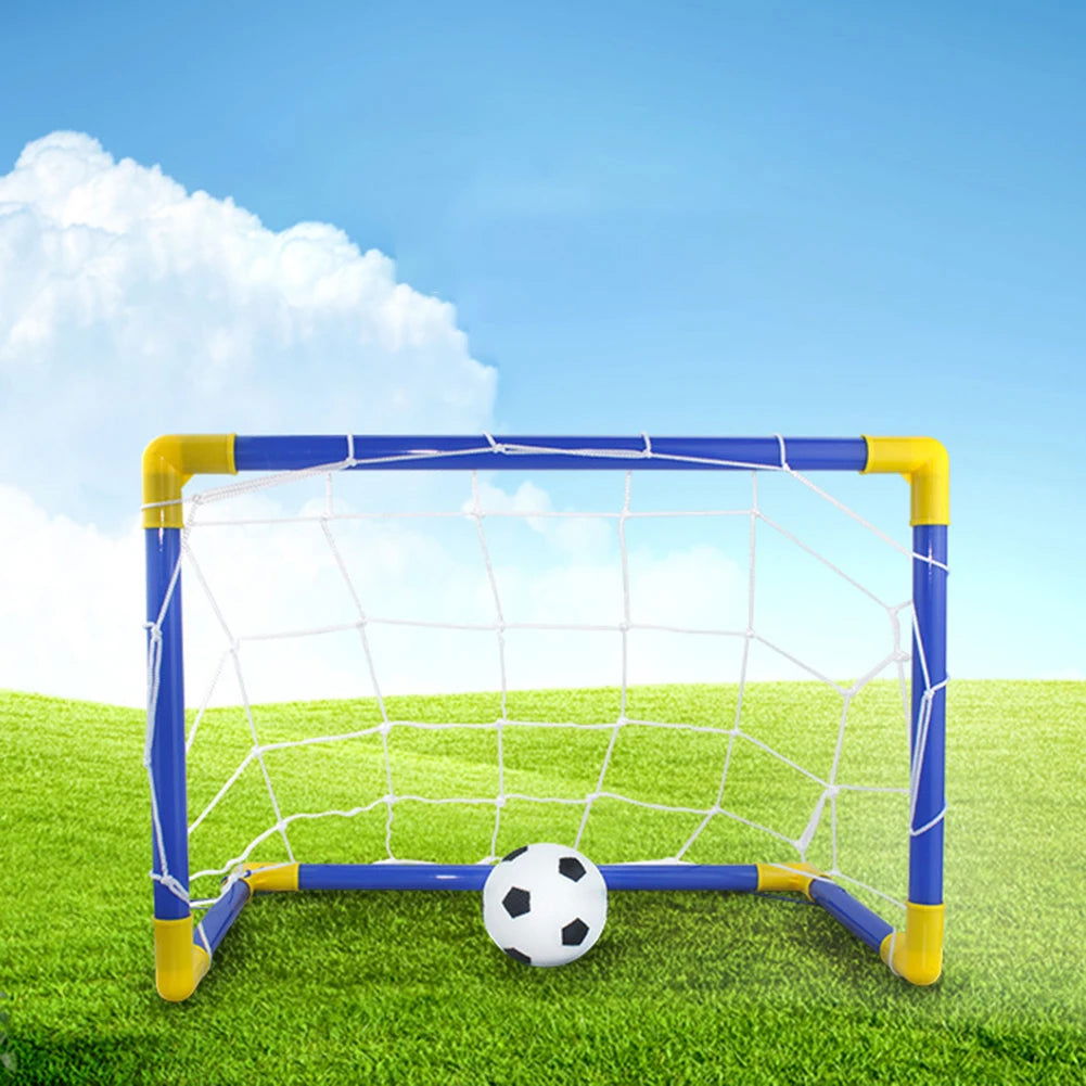 1 Set Indoor Mini Folding Soccer Goal Post Net Set Pump Home Game Football Goal Post Frame Kit Child Game Toys - Slobuy