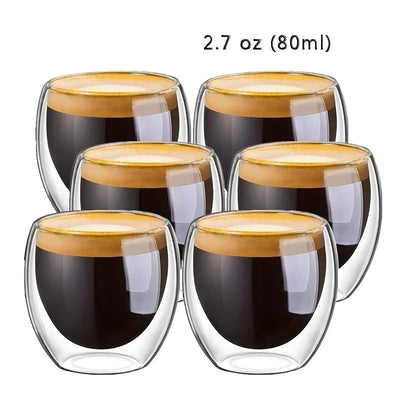 1 pcs Heat-resistant Double Wall Glass Cup Beer Espresso Coffee Cup Set Handmade Beer Mug Tea glass Whiskey Glass Cups Drinkware - Slobuy