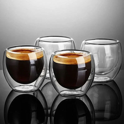 1 pcs Heat-resistant Double Wall Glass Cup Beer Espresso Coffee Cup Set Handmade Beer Mug Tea glass Whiskey Glass Cups Drinkware - Slobuy