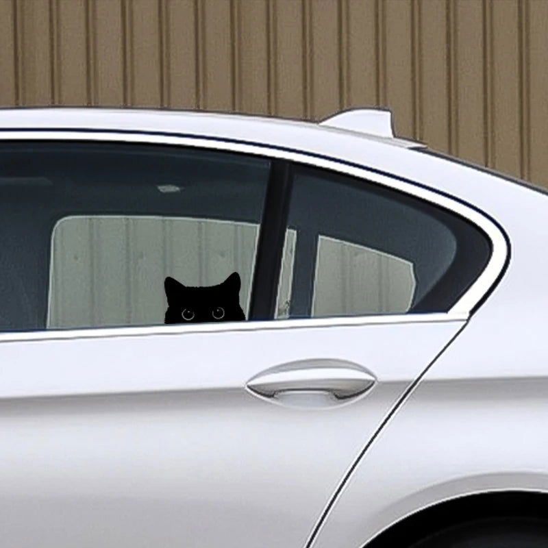 1 piece Hot  Car Sticker Accessories Poor Cat Is Stealing with Big Eyes Watch Vinyl Car Styling Cover Waterproof  PVC - Slobuy