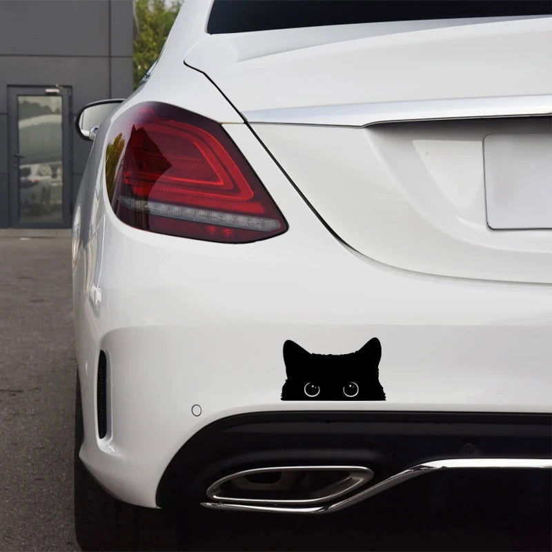 1 piece Hot  Car Sticker Accessories Poor Cat Is Stealing with Big Eyes Watch Vinyl Car Styling Cover Waterproof  PVC - Slobuy