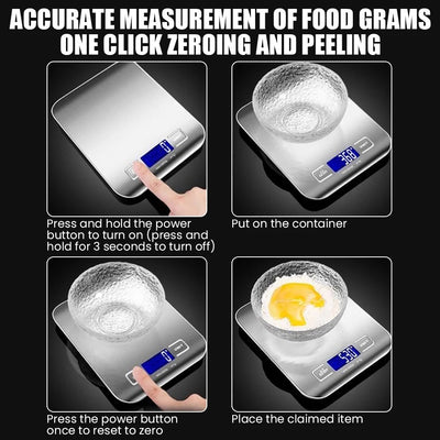 Household Kitchen High-precision Electronic Pastry Baking Scale Small Food Baking Scale 10kg/1g Accurate Weighing - Slobuy