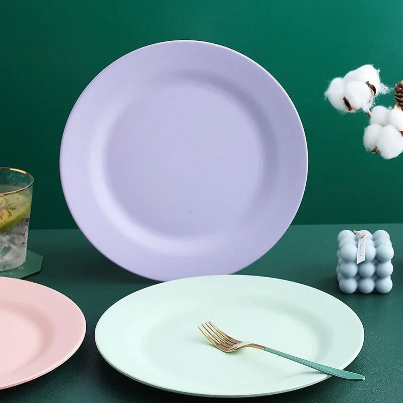 1pc 28cm Wheat Straw Dinner Plates Pizza Plate Steak Dish Western Food Large Plate Dessert Plate Dishes    Kitchen - Slobuy