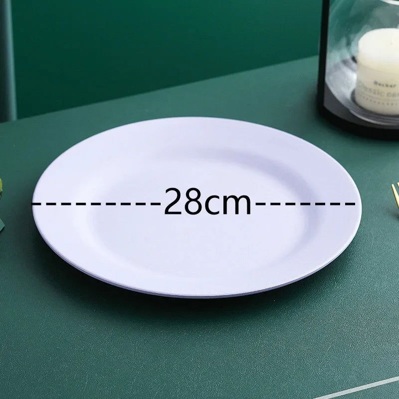 1pc 28cm Wheat Straw Dinner Plates Pizza Plate Steak Dish Western Food Large Plate Dessert Plate Dishes    Kitchen - Slobuy