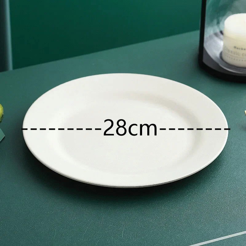 1pc 28cm Wheat Straw Dinner Plates Pizza Plate Steak Dish Western Food Large Plate Dessert Plate Dishes    Kitchen - Slobuy