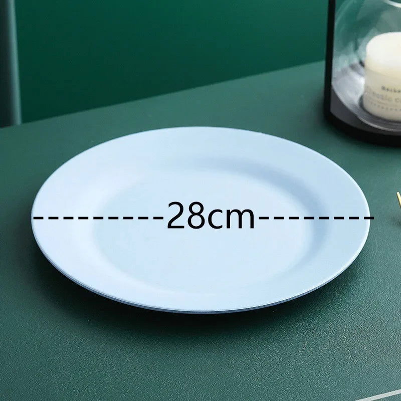 1pc 28cm Wheat Straw Dinner Plates Pizza Plate Steak Dish Western Food Large Plate Dessert Plate Dishes    Kitchen - Slobuy