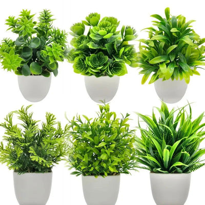 1pc Artificial Plants with Plastics Pots Perfect Greenery for Home DecorationsOffice Desk Living Room and Bedroom Decoration - Slobuy