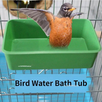1pc Bird Water Bath Tub Pet Bird Bowl Parrots Parakeet Birdbath Cage Hanging Small Parrot Cage Pet Bird Food Tray Accessories - Slobuy