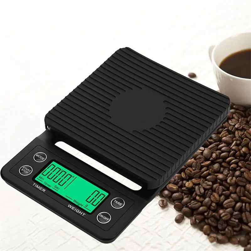 1pc Black Precision Coffee Dropping Scale 0.1g Coffee Dropping Scale With Timer Digital Kitchen Scale High Precision LCD Scale - Slobuy