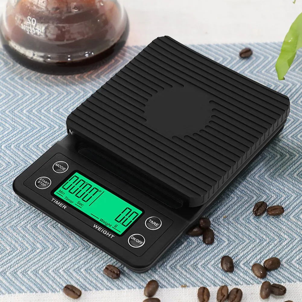 1pc Black Precision Coffee Dropping Scale 0.1g Coffee Dropping Scale With Timer Digital Kitchen Scale High Precision LCD Scale - Slobuy