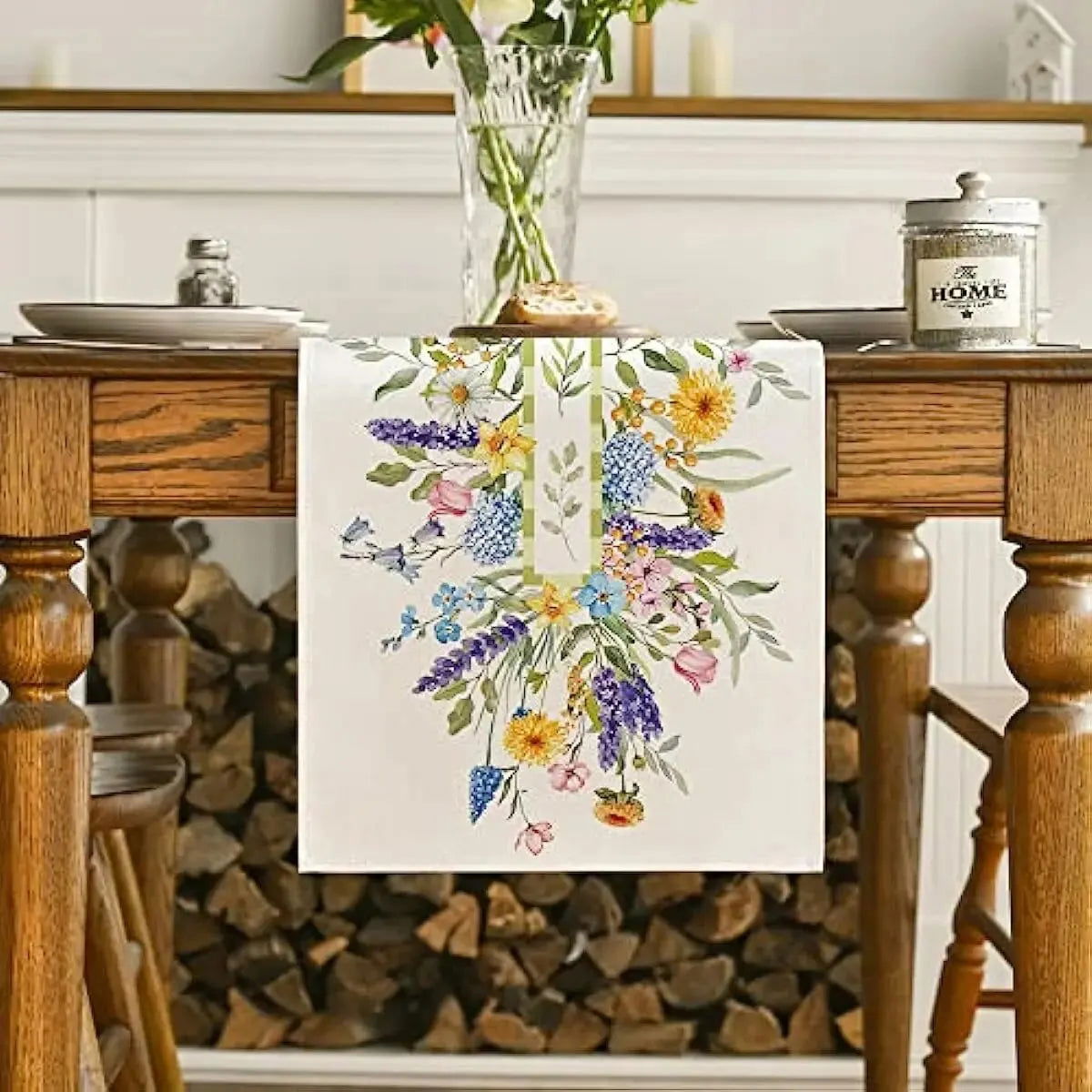 1pc Bloom Flowers Tulip Summer Table Runner13"x72"SeasonaWedding Holiday Kitchen Dining Table Decoration, Home Party IndoorDecor - Slobuy