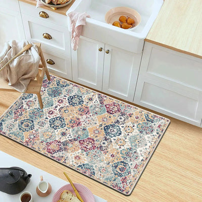 1pc Bohemia Persian Pattern Anti-fatigue Kitchen Mat Doormat Bathroom Rugs Floor Mat - Slobuy