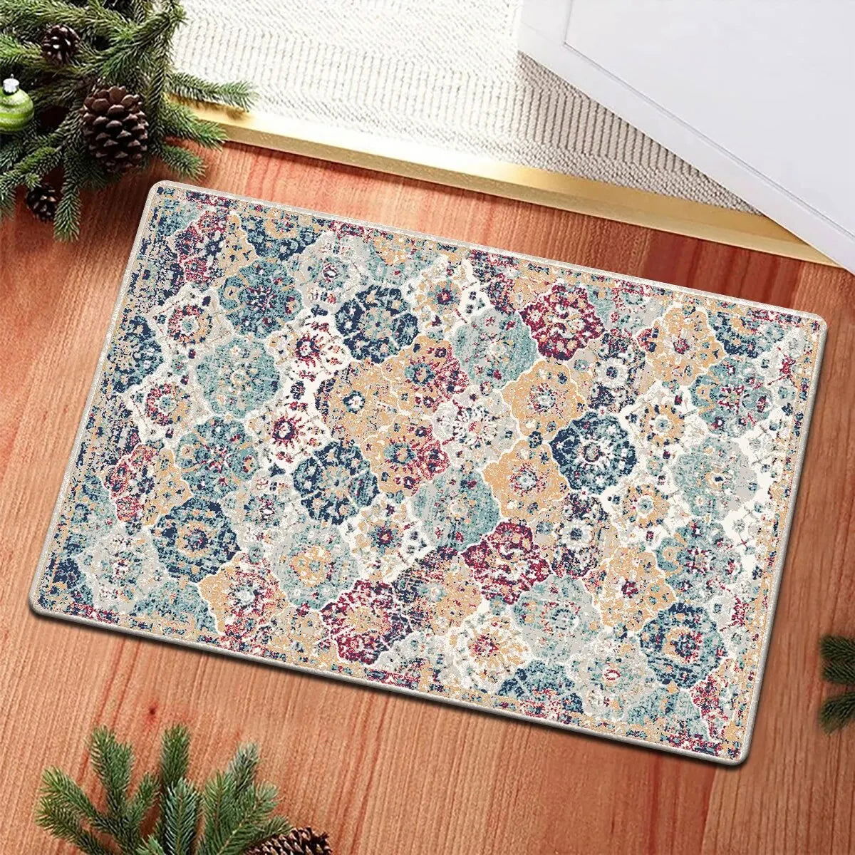 1pc Bohemia Persian Pattern Anti-fatigue Kitchen Mat Doormat Bathroom Rugs Floor Mat - Slobuy