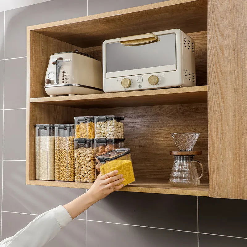 1pc Clear Food Storage Box,Food Storage Container With Lid, Plastic Kitchen And Pantry Organization Canisters - Slobuy