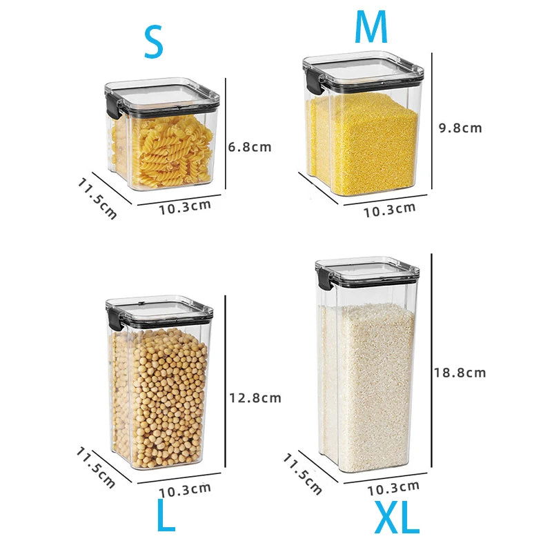 1pc Clear Food Storage Box,Food Storage Container With Lid, Plastic Kitchen And Pantry Organization Canisters - Slobuy