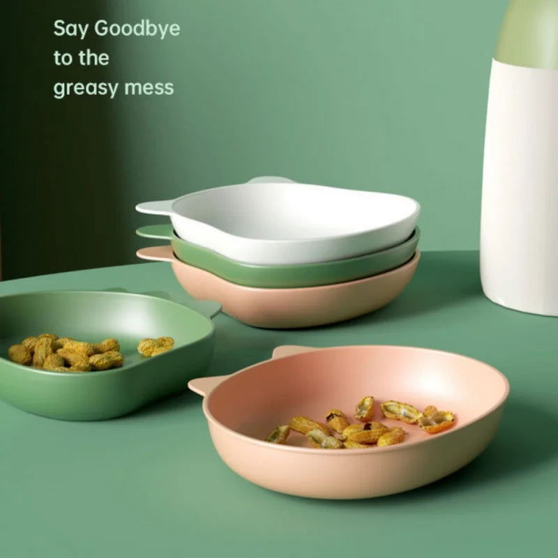 1pc Creative Fruit Plate Kitchen Tableware Desktop Spit Bone Dish Trash Tray Cute Cartoon Shape Bear Snack Food Residue - Slobuy