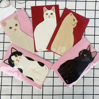1pc Cute 3D Cat Greeting Cards Christmas Greeting Blessing Cards with Envelopes Wedding Invitations открытка на свадьбу - Slobuy