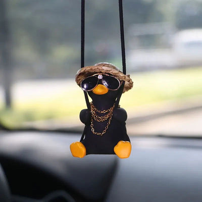 1pc Cute Car Charm Hanging Ornament Cool Swinging Duck Car Accessories for Teens - Slobuy