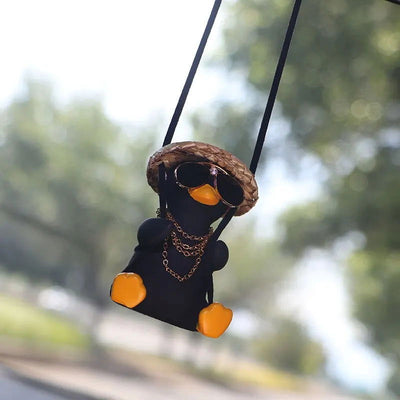 1pc Cute Car Charm Hanging Ornament Cool Swinging Duck Car Accessories for Teens - Slobuy