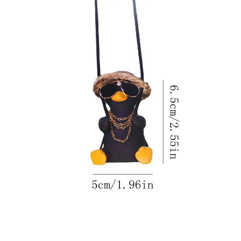 1pc Cute Car Charm Hanging Ornament Cool Swinging Duck Car Accessories for Teens - Slobuy