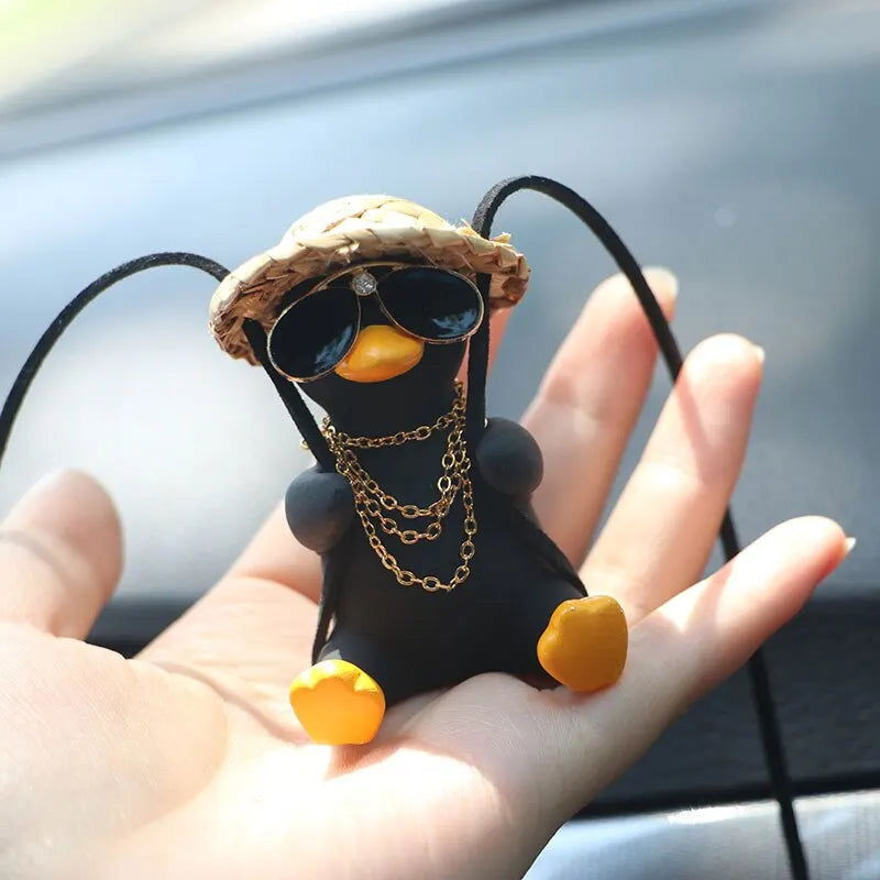 1pc Cute Car Charm Hanging Ornament Cool Swinging Duck Car Accessories for Teens - Slobuy