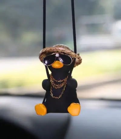 1pc Cute Car Charm Hanging Ornament Cool Swinging Duck Car Accessories for Teens - Slobuy