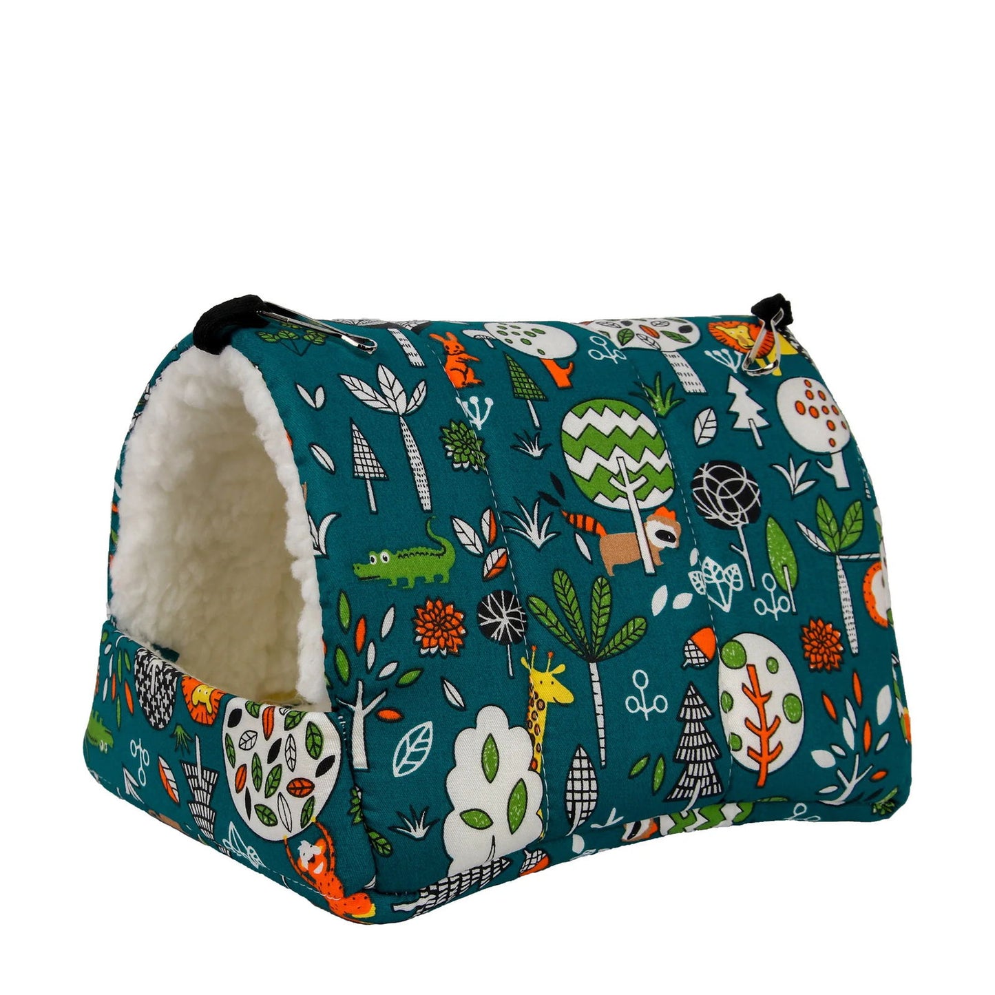 1pc Cute Print Bird Bed Mini Cage Rabbit Squirrel Mat Guinea Pig Nest Hamster House Small Animal Sleeping Bed Pet Hanging Cage - Slobuy