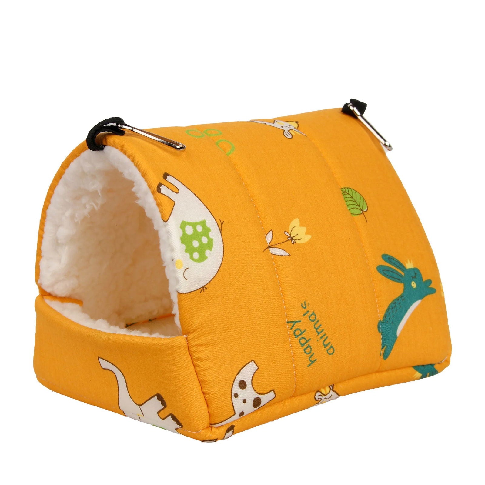 1pc Cute Print Bird Bed Mini Cage Rabbit Squirrel Mat Guinea Pig Nest Hamster House Small Animal Sleeping Bed Pet Hanging Cage - Slobuy