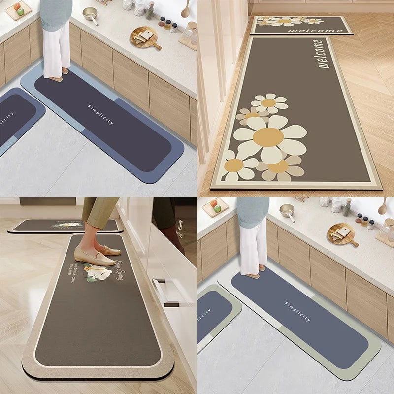 1pc Diatom Mud Floor Mat, Super Absorbent Kitchen Mat, Quick-Drying Kitchen rugs - Slobuy
